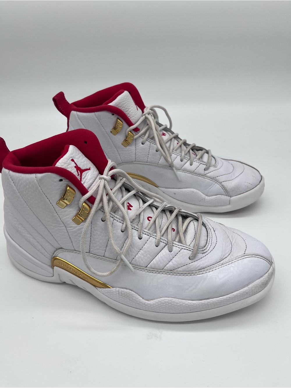 Nike Air Jordan 12 Retro FIBA 130690-107 White Red Gold - men’s 10.5